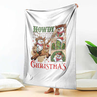 Funny Snowman Cowboy Howdy Christmas Throw Blanket Western Holiday Gift - Wonder Print Shop