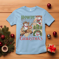 Funny Snowman Cowboy Howdy Christmas T Shirt Western Holiday Gift - Wonder Print Shop