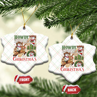 Funny Snowman Cowboy Howdy Christmas Ceramic Ornament Western Holiday Gift - Wonder Print Shop
