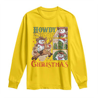 Funny Snowman Cowboy Howdy Christmas Long Sleeve Shirt Western Holiday Gift - Wonder Print Shop