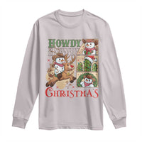 Funny Snowman Cowboy Howdy Christmas Long Sleeve Shirt Western Holiday Gift - Wonder Print Shop