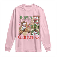 Funny Snowman Cowboy Howdy Christmas Long Sleeve Shirt Western Holiday Gift - Wonder Print Shop