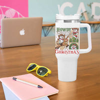 Funny Snowman Cowboy Howdy Christmas Tumbler With Handle Western Holiday Gift - Wonder Print Shop
