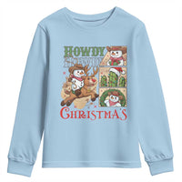 Funny Snowman Cowboy Howdy Christmas Youth Sweatshirt Western Holiday Gift - Wonder Print Shop