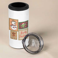 Howdy Christmas Postage Stamp 4 in 1 Can Cooler Tumbler Western Life Holiday Gift - Wonder Print Shop