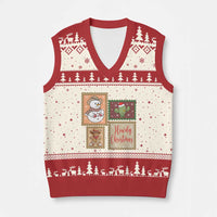 Howdy Xmas Postage Stamp V-Neck Knit Sweater Vest Western Life Holiday Gift - Wonder Print Shop