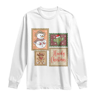 Howdy Christmas Postage Stamp Long Sleeve Shirt Western Life Holiday Gift - Wonder Print Shop