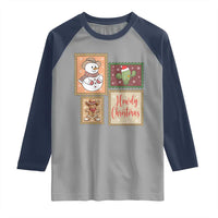 Howdy Christmas Postage Stamp Raglan Shirt Western Life Holiday Gift - Wonder Print Shop
