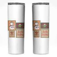 Howdy Christmas Postage Stamp Skinny Tumbler Western Life Holiday Gift - Wonder Print Shop