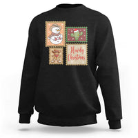 Howdy Christmas Postage Stamp Sweatshirt Western Life Holiday Gift - Wonder Print Shop