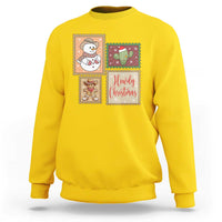 Howdy Christmas Postage Stamp Sweatshirt Western Life Holiday Gift - Wonder Print Shop