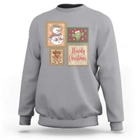 Howdy Christmas Postage Stamp Sweatshirt Western Life Holiday Gift - Wonder Print Shop