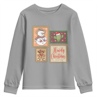 Howdy Christmas Postage Stamp Youth Sweatshirt Western Life Holiday Gift - Wonder Print Shop