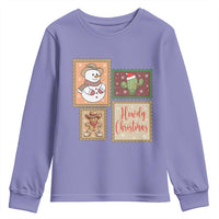 Howdy Christmas Postage Stamp Youth Sweatshirt Western Life Holiday Gift - Wonder Print Shop