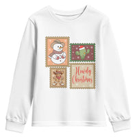 Howdy Christmas Postage Stamp Youth Sweatshirt Western Life Holiday Gift - Wonder Print Shop