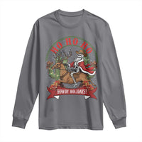 Funny Western Skeleton Cowboy Christmas Long Sleeve Shirt Howdy Holidays - Wonder Print Shop