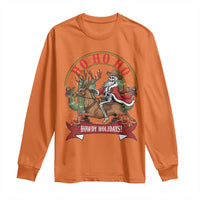 Funny Western Skeleton Cowboy Christmas Long Sleeve Shirt Howdy Holidays - Wonder Print Shop