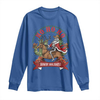 Funny Western Skeleton Cowboy Christmas Long Sleeve Shirt Howdy Holidays - Wonder Print Shop