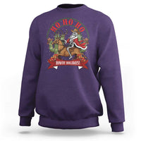 Funny Western Skeleton Cowboy Christmas Sweatshirt Howdy Holidays - Wonder Print Shop