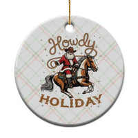 Black Santa Howdy Western Cowboy Ceramic Ornament Christmas Gift - Wonder Print Shop