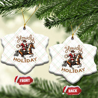 Black Santa Howdy Western Cowboy Ceramic Ornament Christmas Gift - Wonder Print Shop