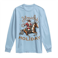 Black Santa Howdy Western Cowboy Long Sleeve Shirt Christmas Gift - Wonder Print Shop