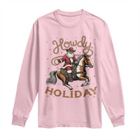 Black Santa Howdy Western Cowboy Long Sleeve Shirt Christmas Gift - Wonder Print Shop