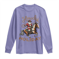 Black Santa Howdy Western Cowboy Long Sleeve Shirt Christmas Gift - Wonder Print Shop