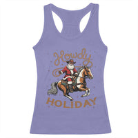 Black Santa Howdy Western Cowboy Racerback Tank Top Christmas Gift - Wonder Print Shop