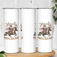 Black Santa Howdy Western Cowboy Skinny Tumbler Christmas Gift - Wonder Print Shop