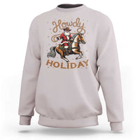 Black Santa Howdy Western Cowboy Sweatshirt Christmas Gift - Wonder Print Shop