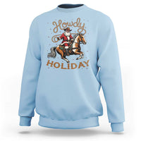 Black Santa Howdy Western Cowboy Sweatshirt Christmas Gift - Wonder Print Shop