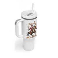 Black Santa Howdy Western Cowboy Tumbler With Handle Christmas Gift - Wonder Print Shop