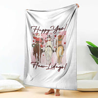 Western Christmas Horse Rider Throw Blanket Happy Yee Haw Lidays - Wonder Print Shop