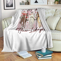 Western Christmas Horse Rider Throw Blanket Happy Yee Haw Lidays - Wonder Print Shop