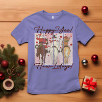Western Christmas Horse Rider T Shirt Happy Yee Haw Lidays - Wonder Print Shop