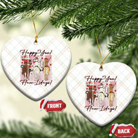Western Christmas Horse Rider Ceramic Ornament Happy Yee Haw Lidays - Wonder Print Shop