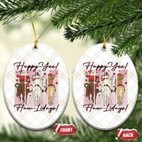 Western Christmas Horse Rider Ceramic Ornament Happy Yee Haw Lidays - Wonder Print Shop