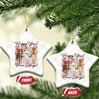 Western Christmas Horse Rider Ceramic Ornament Happy Yee Haw Lidays - Wonder Print Shop
