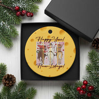 Western Christmas Horse Rider Ceramic Ornament Happy Yee Haw Lidays - Wonder Print Shop