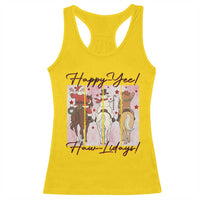 Western Christmas Horse Rider Racerback Tank Top Happy Yee Haw Lidays - Wonder Print Shop