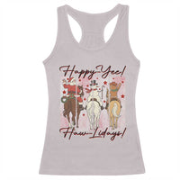 Western Christmas Horse Rider Racerback Tank Top Happy Yee Haw Lidays - Wonder Print Shop
