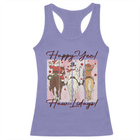 Western Christmas Horse Rider Racerback Tank Top Happy Yee Haw Lidays - Wonder Print Shop