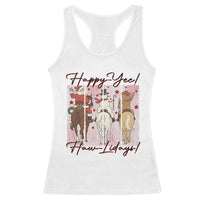 Western Christmas Horse Rider Racerback Tank Top Happy Yee Haw Lidays - Wonder Print Shop
