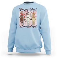 Western Christmas Horse Rider Sweatshirt Happy Yee Haw Lidays - Wonder Print Shop