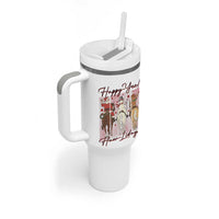 Western Christmas Horse Rider Tumbler With Handle Happy Yee Haw Lidays - Wonder Print Shop
