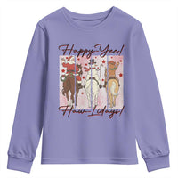 Western Christmas Horse Rider Youth Sweatshirt Happy Yee Haw Lidays - Wonder Print Shop