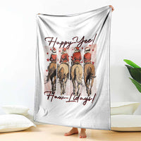 Happy Yee Haw Lidays Throw Blanket Western Christmas Horse Rider Cowgirl Gift - Wonder Print Shop