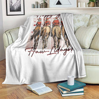Happy Yee Haw Lidays Throw Blanket Western Christmas Horse Rider Cowgirl Gift - Wonder Print Shop