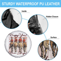 Happy Yee Haw Lidays Spare Tire Cover Western Christmas Horse Rider Cowgirl Gift - Wonder Print Shop